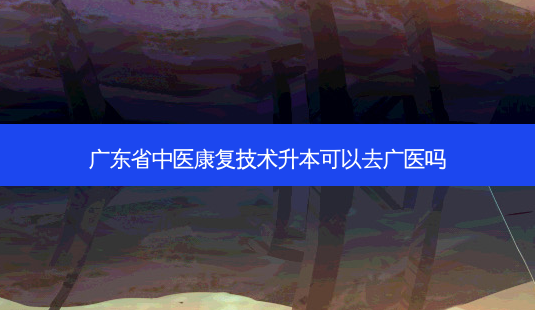 广东省中医康复技术升本可以去广医吗-第1张图片-汇成专升本网