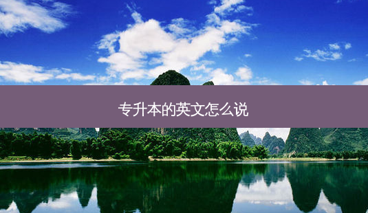专升本的英文怎么说-第1张图片-天智网 专升本的英文怎么说-第1张图片-天智网