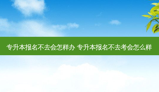 专升本报名不去会怎样办 专升本报名不去考会怎么样-第1张图片-汇成专升本网