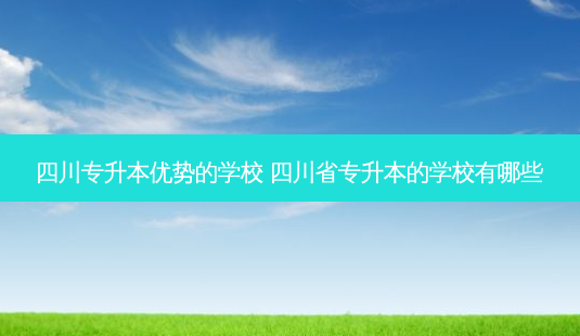 四川专升本优势的学校 四川省专升本的学校有哪些-第1张图片-天智网 四川专升本优势的学校 四川省专升本的学校有哪些-第1张图片-天智网
