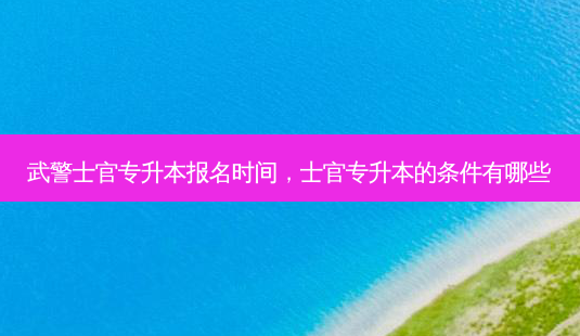 武警士官专升本报名时间,士官专升本的条件有哪些-第1张图片-天智网 武警士官专升本报名时间,士官专升本的条件有哪些-第1张图片-天智网