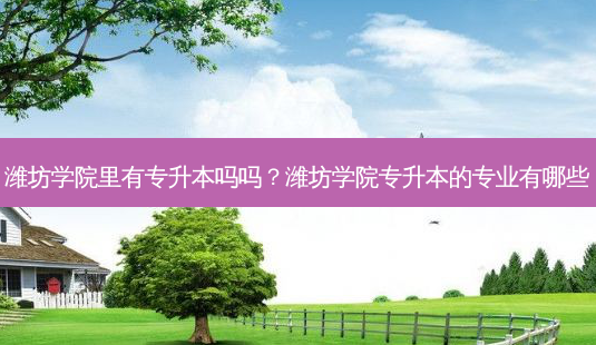潍坊学院里有专升本吗吗?潍坊学院专升本的专业有哪些-第1张图片-天智网 潍坊学院里有专升本吗吗?潍坊学院专升本的专业有哪些-第1张图片-天智网