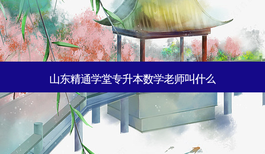 山东精通学堂专升本数学老师叫什么-第1张图片-天智网 山东精通学堂专升本数学老师叫什么-第1张图片-天智网