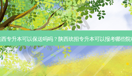 陕西专升本可以保送吗吗？陕西统招专升本可以报考哪些院校-第1张图片-汇成专升本网