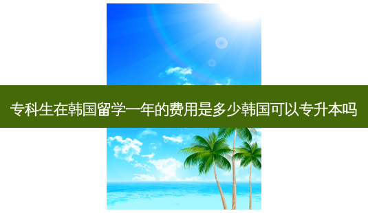 专科生在韩国留学一年的费用是多少韩国可以专升本吗-第1张图片-天智网 专科生在韩国留学一年的费用是多少韩国可以专升本吗-第1张图片-天智网