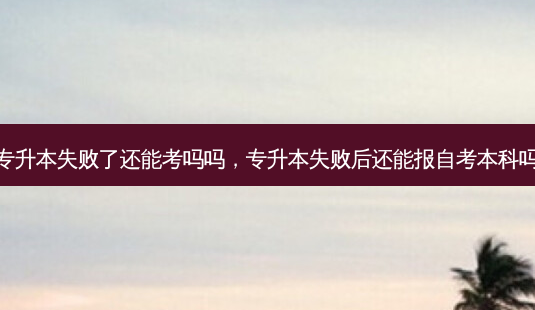 专升本失败了还能考吗吗，专升本失败后还能报自考本科吗-第1张图片-汇成专升本网