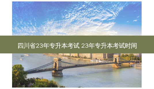 四川省23年专升本考试 23年专升本考试时间-第1张图片-汇成专升本网