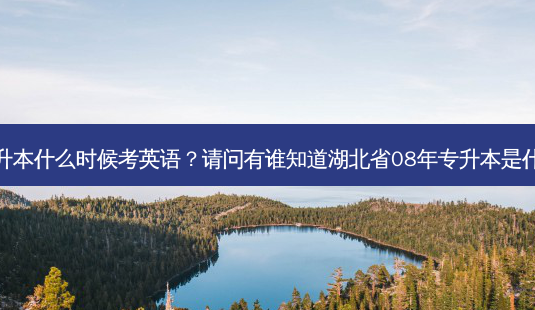 咸宁专升本什么时候考英语？请问有谁知道湖北省08年专升本是什么时候-第1张图片-汇成专升本网