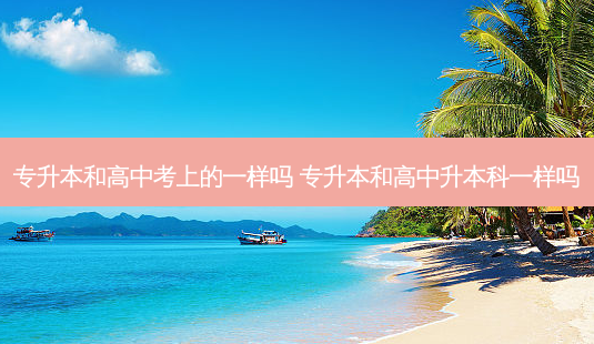 专升本和高中考上的一样吗 专升本和高中升本科一样吗-第1张图片-天智网 专升本和高中考上的一样吗 专升本和高中升本科一样吗-第1张图片-天智网