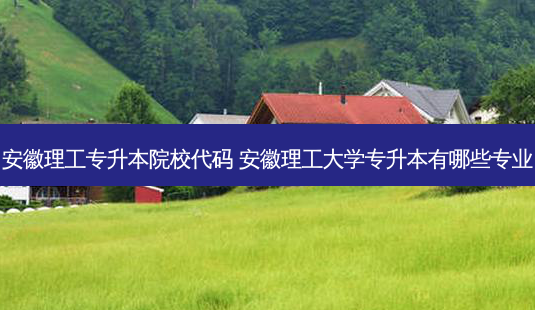 安徽理工专升本院校代码 安徽理工大学专升本有哪些专业-第1张图片-汇成专升本网