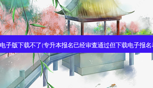 专升本资料电子版下载不了(专升本报名已经审查通过但下载电子报名表下载不了)-第1张图片-汇成专升本网