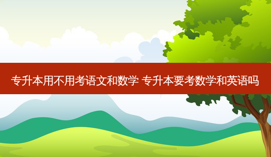 专升本用不用考语文和数学 专升本要考数学和英语吗-第1张图片-汇成专升本网