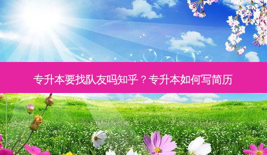 专升本要找队友吗知乎?专升本如何写简历-第1张图片-天智网 专升本要找队友吗知乎?专升本如何写简历-第1张图片-天智网