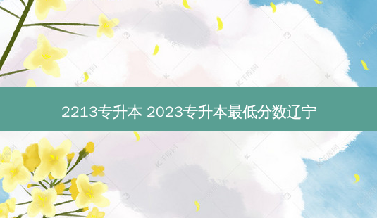 2213专升本 2023专升本 *** 低分数辽宁-第1张图片-汇成专升本网