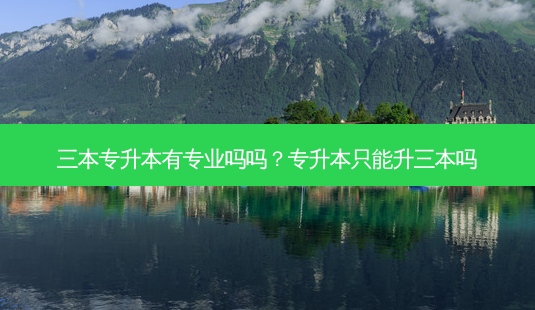 三本专升本有专业吗吗？专升本只能升三本吗-第1张图片-汇成专升本网