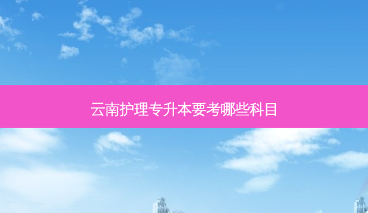 云南护理专升本要考哪些科目-第1张图片-天智网 云南护理专升本要考哪些科目-第1张图片-天智网