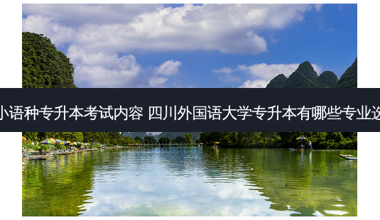 四川小语种专升本考试内容 四川外国语大学专升本有哪些专业选择呢-第1张图片-汇成专升本网