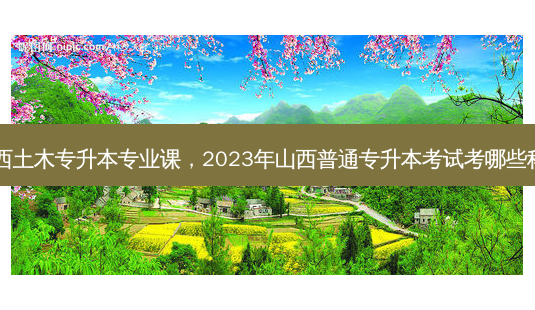 山西土木专升本专业课，2023年山西普通专升本考试考哪些科目-第1张图片-汇成专升本网