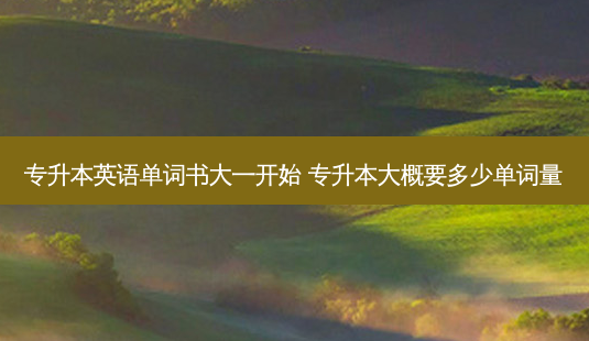 专升本英语单词书大一开始 专升本大概要多少单词量-第1张图片-天智网 专升本英语单词书大一开始 专升本大概要多少单词量-第1张图片-天智网