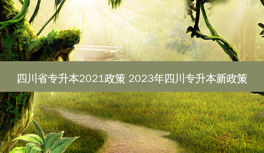 四川省专升本2021政策 2023年四川专升本新政策-第1张图片-汇成专升本网
