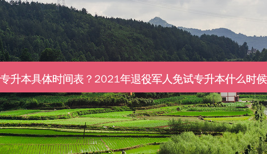 退伍专升本具体时间表？2021年退役军人免试专升本什么时候开始-第1张图片-汇成专升本网