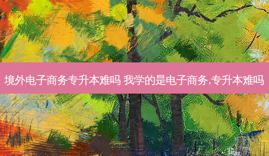 境外电子商务专升本难吗 我学的是电子商务,专升本难吗-第1张图片-天智网 境外电子商务专升本难吗 我学的是电子商务,专升本难吗-第1张图片-天智网