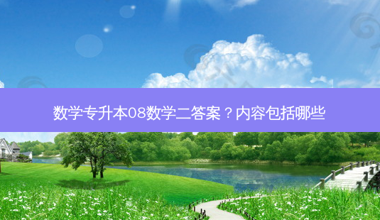 数学专升本08数学二答案?内容包括哪些-第1张图片-天智网 数学专升本08数学二答案?内容包括哪些-第1张图片-天智网