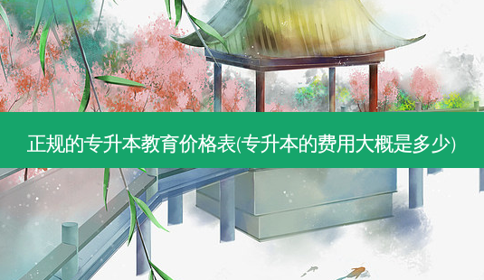 正规的专升本教育价格表(专升本的费用大概是多少)-第1张图片-天智网 正规的专升本教育价格表(专升本的费用大概是多少)-第1张图片-天智网