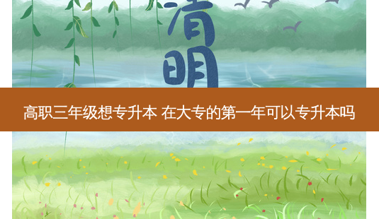 高职三年级想专升本 在大专的之一年可以专升本吗-第1张图片-天智网 高职三年级想专升本 在大专的之一年可以专升本吗-第1张图片-天智网