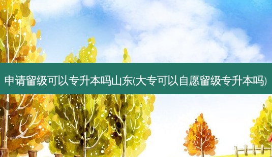 申请留级可以专升本吗山东(大专可以自愿留级专升本吗)-第1张图片-天智网 申请留级可以专升本吗山东(大专可以自愿留级专升本吗)-第1张图片-天智网