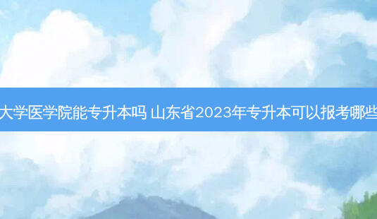 山东大学医学院能专升本吗 山东省2023年专升本可以报考哪些大学-第1张图片-天智网 山东大学医学院能专升本吗 山东省2023年专升本可以报考哪些大学-第1张图片-天智网