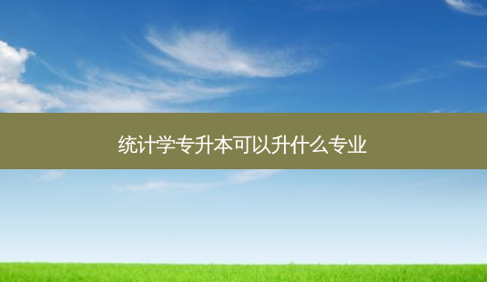 统计学专升本可以升什么专业-第1张图片-天智网 统计学专升本可以升什么专业-第1张图片-天智网