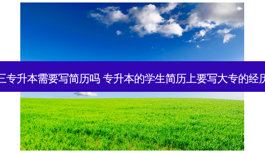 大三专升本需要写简历吗 专升本的学生简历上要写大专的经历吗-第1张图片-天智网 大三专升本需要写简历吗 专升本的学生简历上要写大专的经历吗-第1张图片-天智网