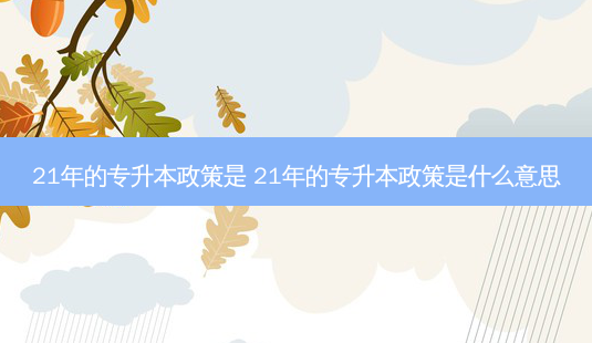 21年的专升本政策是 21年的专升本政策是什么意思-第1张图片-汇成专升本网