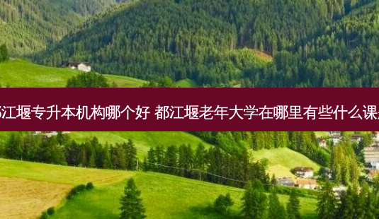 都江堰专升本机构哪个好 都江堰老年大学在哪里有些什么课题-第1张图片-汇成专升本网