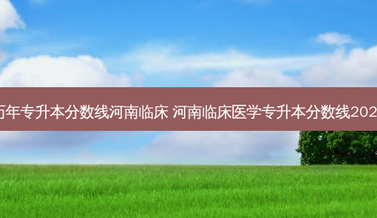 历年专升本分数线河南临床 河南临床医学专升本分数线2022-第1张图片-汇成专升本网