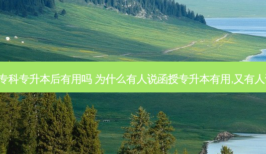 函授的专科专升本后有用吗 为什么有人说函授专升本有用,又有人说没用。-第1张图片-汇成专升本网