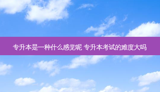 专升本是一种什么感觉呢 专升本考试的难度大吗-第1张图片-汇成专升本网