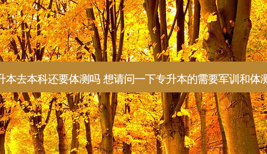 专升本去本科还要体测吗 想请问一下专升本的需要军训和体测吗-第1张图片-天智网 专升本去本科还要体测吗 想请问一下专升本的需要军训和体测吗-第1张图片-天智网