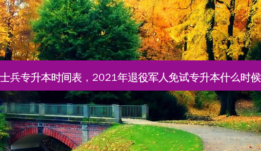 退伍士兵专升本时间表，2021年退役军人免试专升本什么时候开始-第1张图片-汇成专升本网