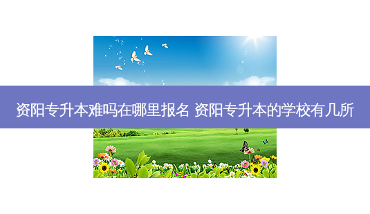 资阳专升本难吗在哪里报名 资阳专升本的学校有几所-第1张图片-天智网 资阳专升本难吗在哪里报名 资阳专升本的学校有几所-第1张图片-天智网