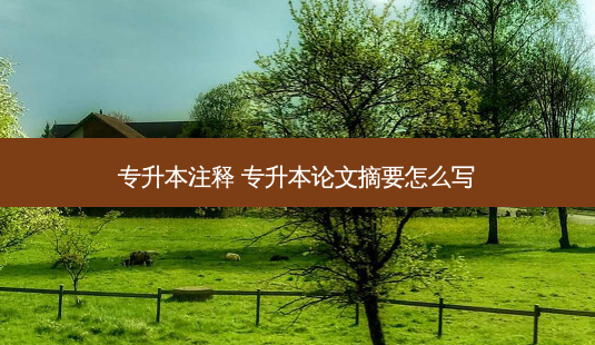 专升本注释 专升本论文摘要怎么写-第1张图片-天智网 专升本注释 专升本论文摘要怎么写-第1张图片-天智网