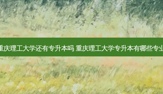 重庆理工大学还有专升本吗 重庆理工大学专升本有哪些专业-第1张图片-汇成专升本网