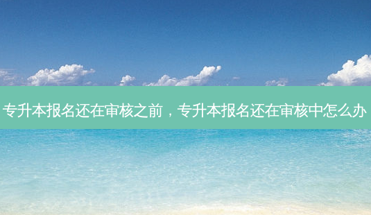 专升本报名还在审核之前,专升本报名还在审核中怎么办-第1张图片-天智网 专升本报名还在审核之前,专升本报名还在审核中怎么办-第1张图片-天智网