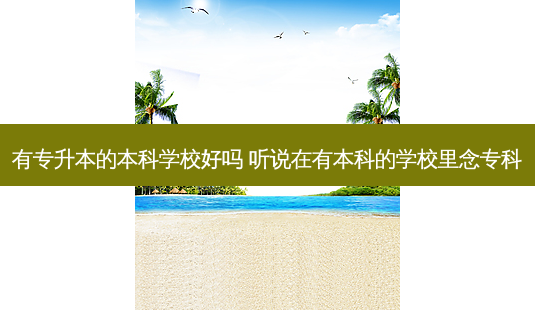 有专升本的本科学校好吗 听说在有本科的学校里念专科-第1张图片-天智网 有专升本的本科学校好吗 听说在有本科的学校里念专科-第1张图片-天智网