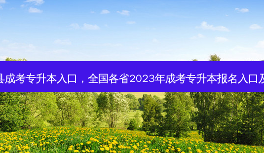 延津县成考专升本入口，全国各省2023年成考专升本报名入口及网址-第1张图片-汇成专升本网