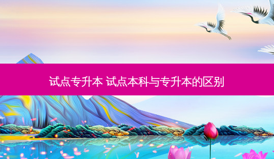 试点专升本 试点本科与专升本的区别-第1张图片-天智网 试点专升本 试点本科与专升本的区别-第1张图片-天智网