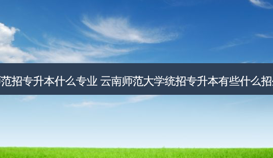 云南师范招专升本什么专业 云南师范大学统招专升本有些什么招生专业-第1张图片-天智网 云南师范招专升本什么专业 云南师范大学统招专升本有些什么招生专业-第1张图片-天智网