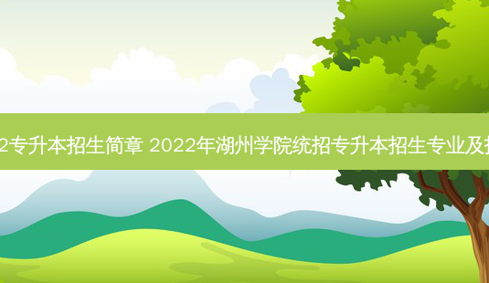 湖州3加2专升本招生简章 2022年湖州学院统招专升本招生专业及招生计划-第1张图片-天智网 湖州3加2专升本招生简章 2022年湖州学院统招专升本招生专业及招生计划-第1张图片-天智网