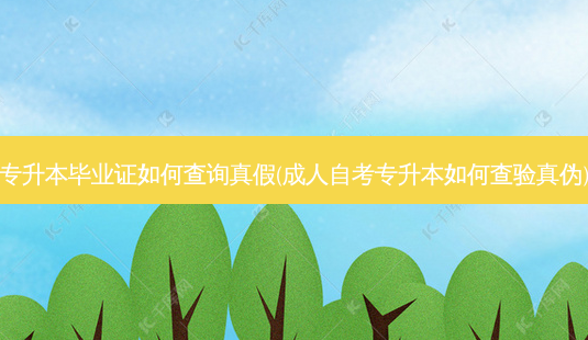 专升本毕业证如何查询真假(成人自考专升本如何查验真伪)-第1张图片-天智网 专升本毕业证如何查询真假(成人自考专升本如何查验真伪)-第1张图片-天智网
